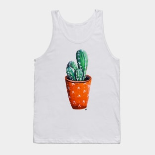 Cute Potted Cactus Print Tank Top